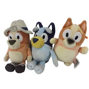 Bluey & Bingo Stuffed Plush‎ Lot Of 3 Holiday Camper Bingo Squishmallow UKCA